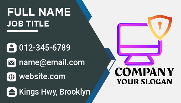 Computer Security Sign Business Card