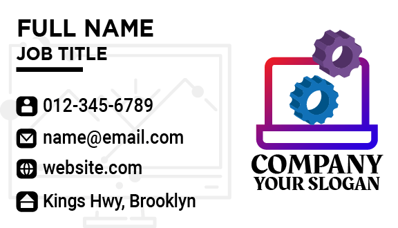 Computer Setting Maintenance Business Card