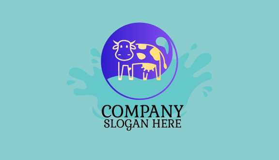 Tarjeta De Presentación De Lechería De Vaca Amarilla Con Maíz