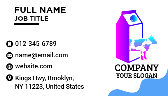 Creamy Color Cow Dairy Business Card