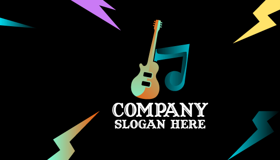 Visitenkarte Einer Gitarrenband In Cremefarbe