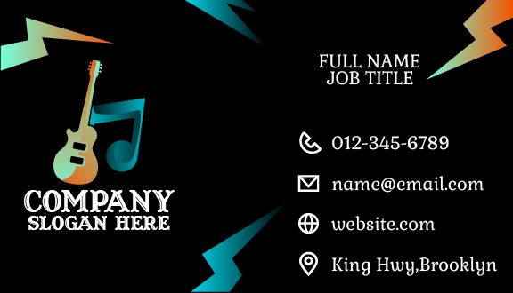 Creamy Color Guitar Band Business Card