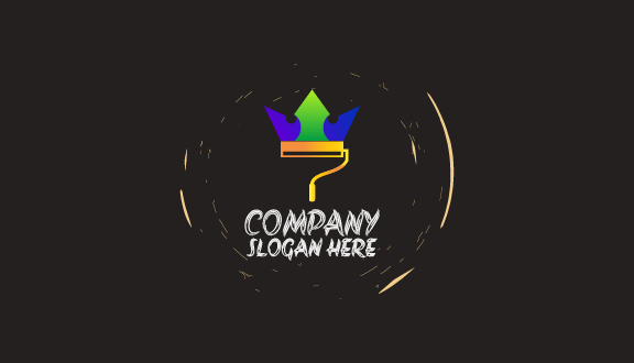 Tarjeta De Presentación De Pintor Con Corona Incrustada