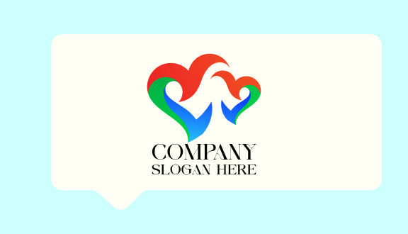 Sevimli İkiz Kalp Kartviziti