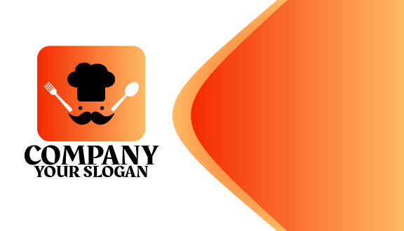 Cutlery Mustache Food Business Card