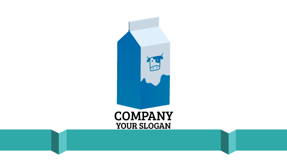 Tarjeta De Presentación De Cartón Azul Para Productos Lácteos