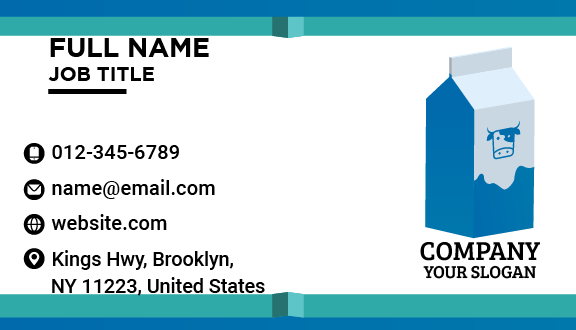 Dairy Blue Carton Business Card