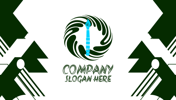 Dark Green Art Business Card