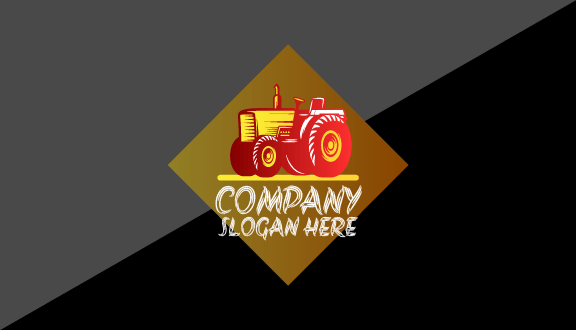 Tarjeta De Presentación De Tractor De Color Rojo Intenso