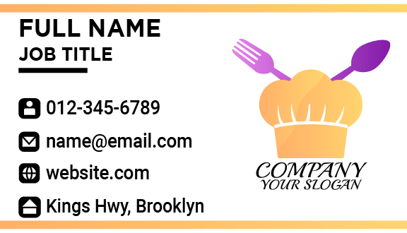 Delectable Dining Catering Business Card