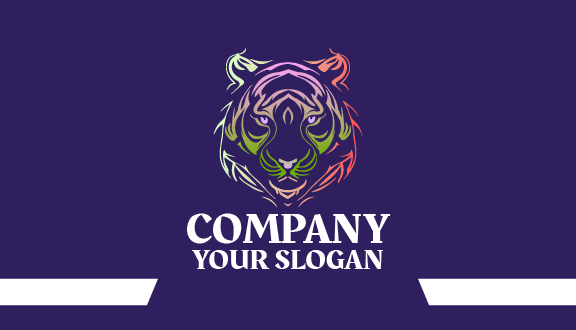 Tarjeta De Presentación Con Un Tigre Y Un Esquema Detallado