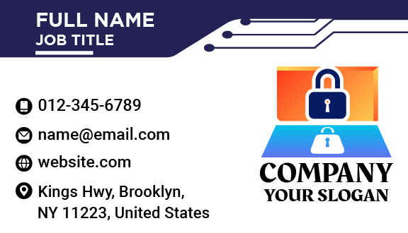 Double Padlock Computer Security Business Card