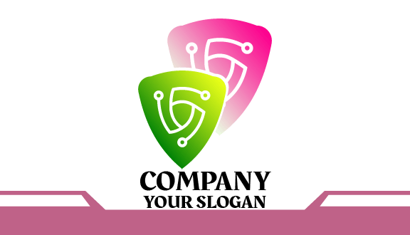 Tarjeta De Presentación De Seguridad Informática De Doble Escudo