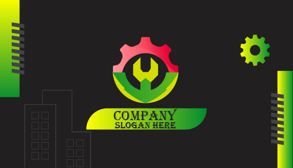 Tarjeta De Presentación Industrial De Dos Colores