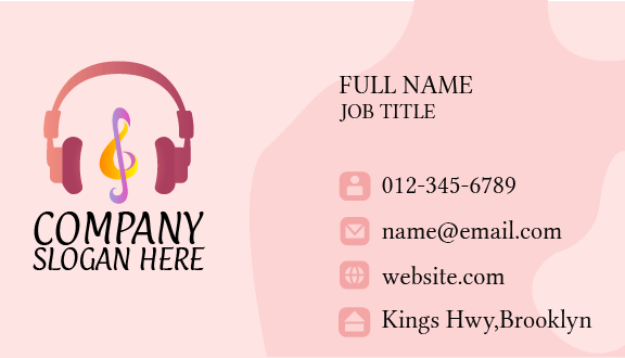 Energetic Pink Music Business Card