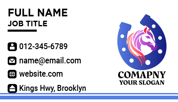 Equine Shoe Horse Business Card