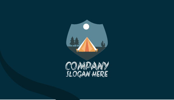 Kartu Nama Musim Panas Perkemahan Sore