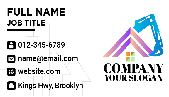 Excavating Home Improvement Business Card