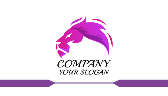 Kartu Nama Singa Fuchsia Yang Ganas