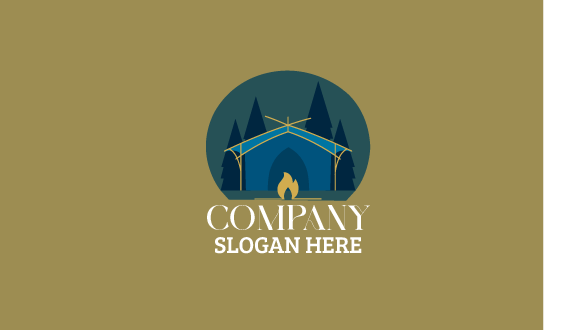Cartão De Visita De Inverno Para Acampamento De Fogo