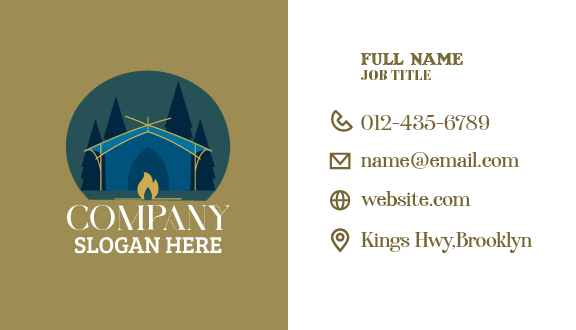 Fire Camping Winter Business Card