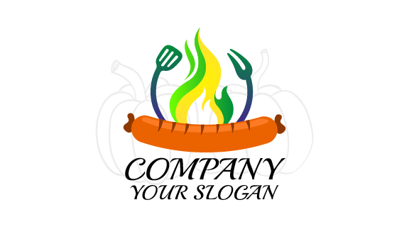 Flamy Sausage Food Business Card