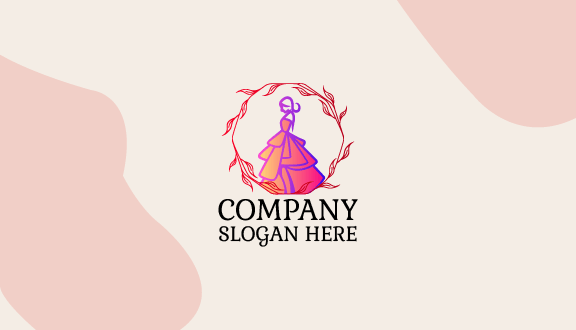 Kartu Nama Butik Gaun Flayer Orange