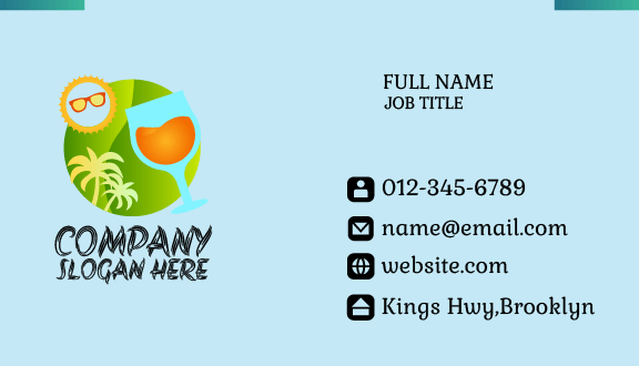 Fresh Juice Corner Summer Business Card