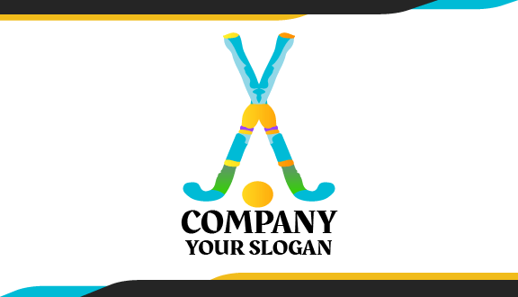 Tarjeta De Visita Con Palos De Hockey Congelados