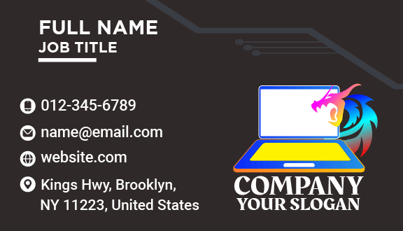 Gaming Laptop Business Card