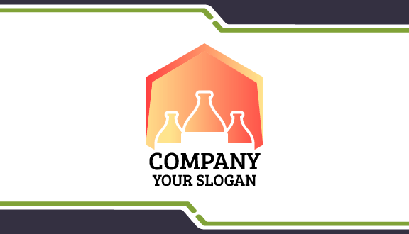 Tarjeta De Presentación De Productos Lácteos Con Botellas De Vidrio