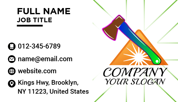 Glossy Hammer Handyman Business Card