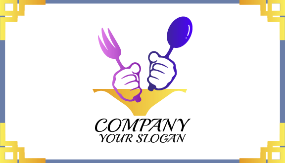 Visitenkarte Für Catering Mit Behandschuhten Händen