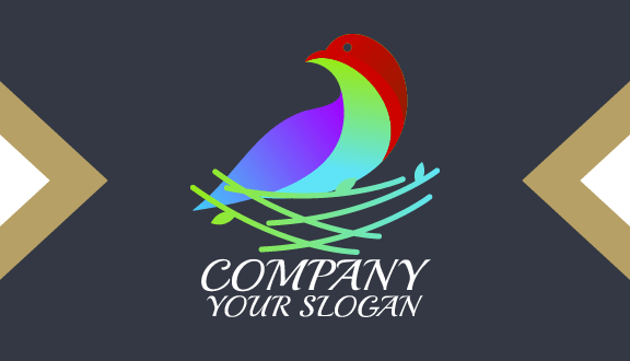 Cartão De Visita Com Padrão De Pássaro Brilhante