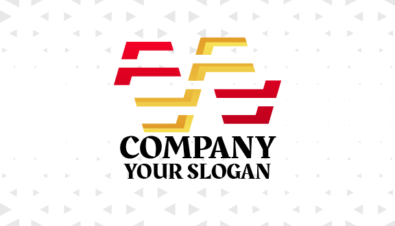 Golden And Red Abstract Business Card