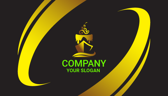 Goldene Kuchen-Visitenkarte