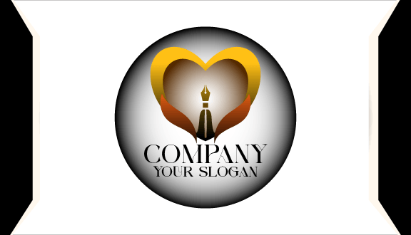 Altın aşk Kalp Kartvizit