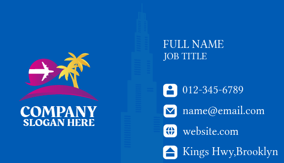 Golden Palm Trees Travel Business Card