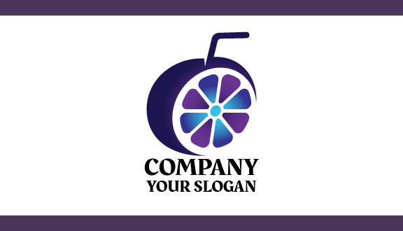 Tarjeta De Presentación De Jugos En Azul Degradado