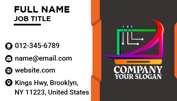 Gradient Crescent Computer Business Card