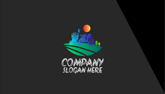 Tarjeta De Presentación De Tractor Con Área Verde