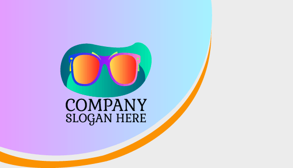 Kartu Nama Kacamata Latar Belakang Abu-abu