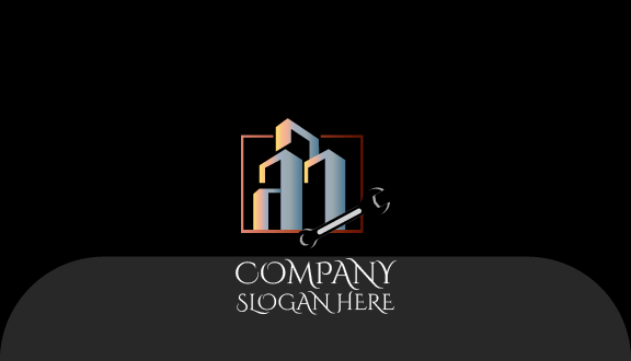 Carte De Visite De Construction Grise