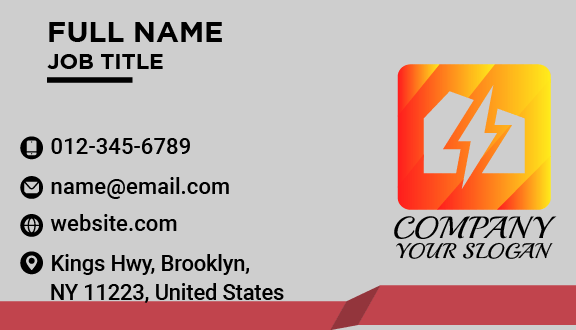 Gray Electrician Business Card