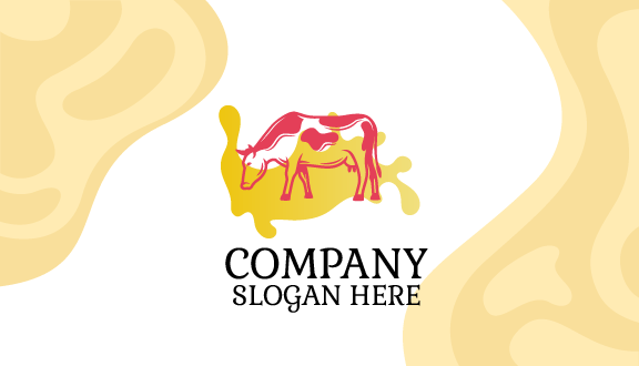 Tarjeta De Presentación De Una Empresa Lechera Con Vacas En Pastoreo