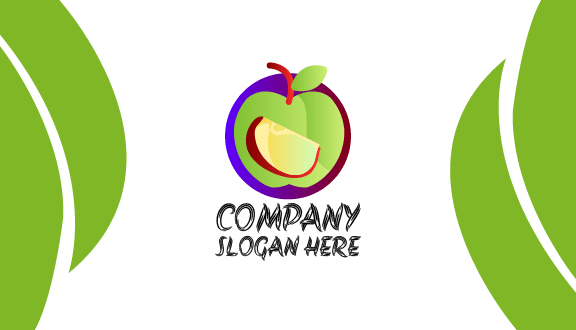 Cartão De Visita Com Maçã Verde