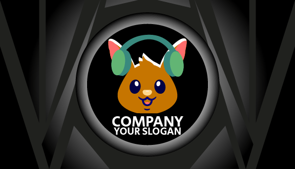 Tarjeta De Visita Con Forma De Canguro Y Auriculares Verdes