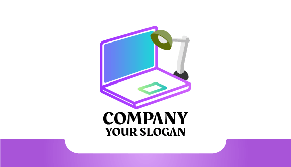 Cartão De Visita Laptop Lâmpada Verde