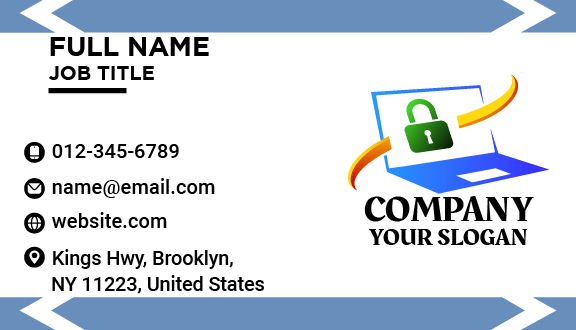 Green Padlock Computer Security Business Card