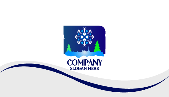 Cartão De Visita De Inverno De Árvore Verde